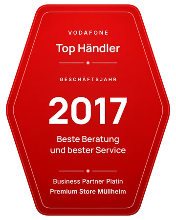Vodafone Top Händler 2017: Beste Beratung und bester Service, Business Partner Platin, Premium Store Müllheim